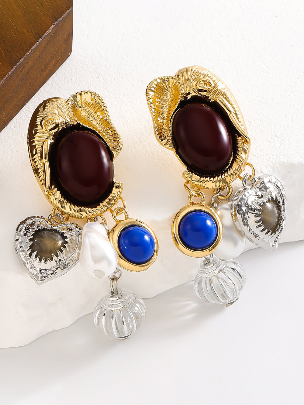 Retro Lantern Imitation Pearl Earrings