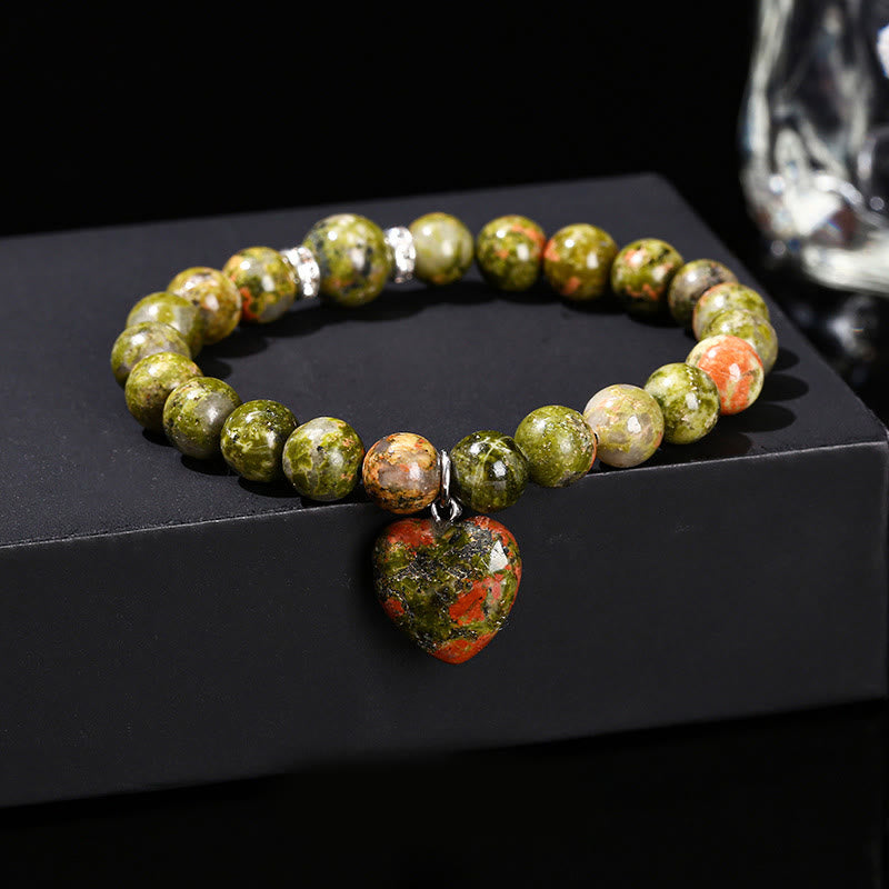 10mm Green Aventurine Love Heart Balance Bracelet