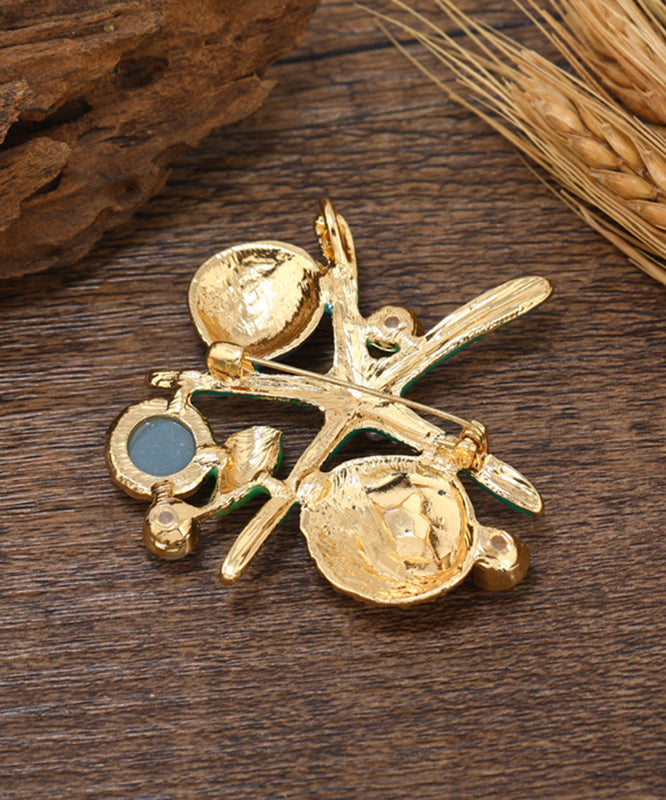 Green Zircon Pearl Shell Starfish Brooches