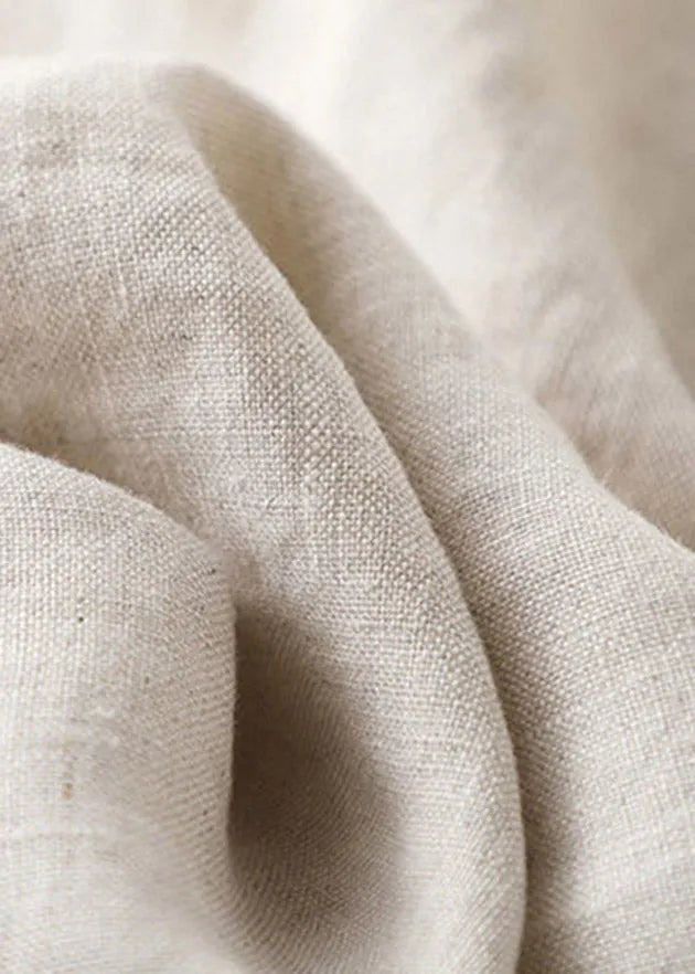 Linen Colour Ruffled Elastic Waist Draping Linen Wide Leg Pants Summer