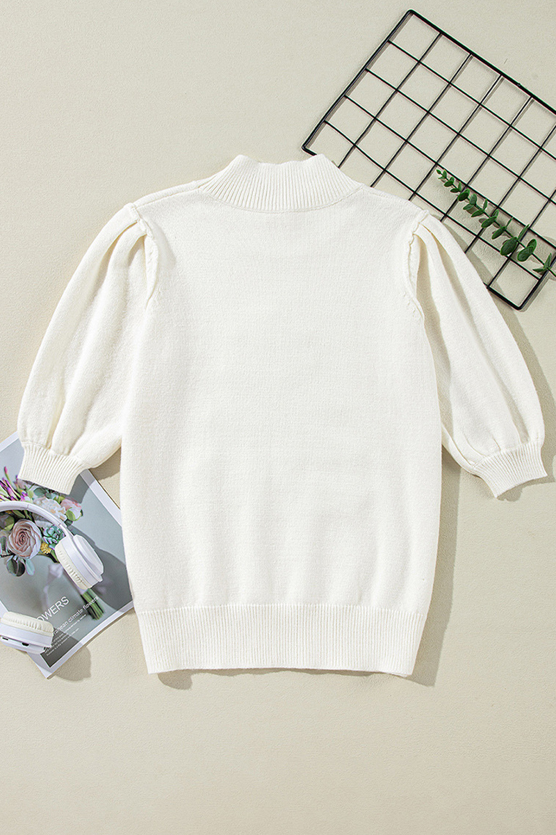Casual Turtleneck Sweater with Christmas Tree Sequin Patchwork