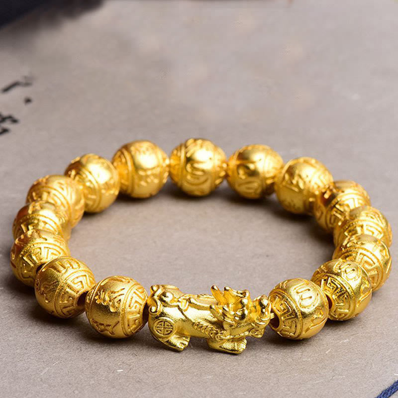 Buddha Stones Pixiu Om Mani Padme Hum Carved Wealth Bracelet