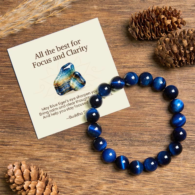 Buddha Stones "all the Best for Focus and Clarity" Tiger Eye Bracelet Includes Gift Message Card