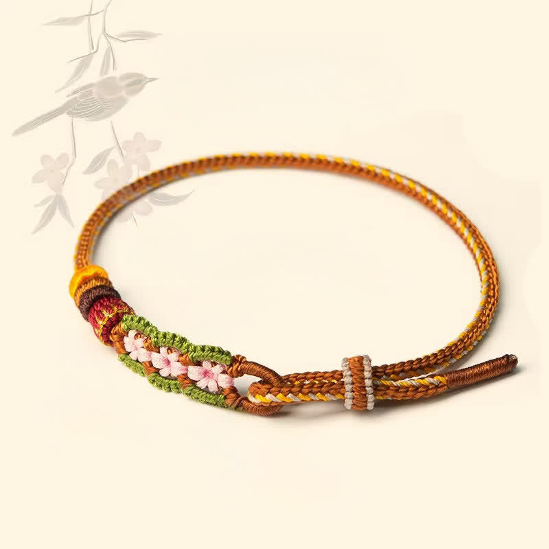 Buddha Stones Hand-woven Chinese Knotting Fortune Adjustable Cord Bracelet
