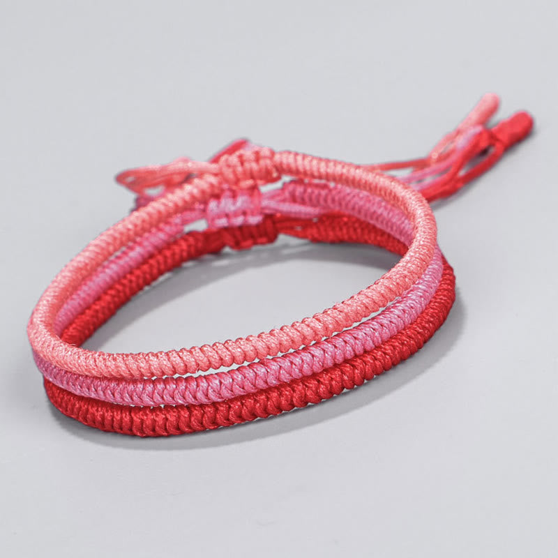 Buddha Stones Tibetan 3pcs King Kong Knot Protection Braided Bracelet
