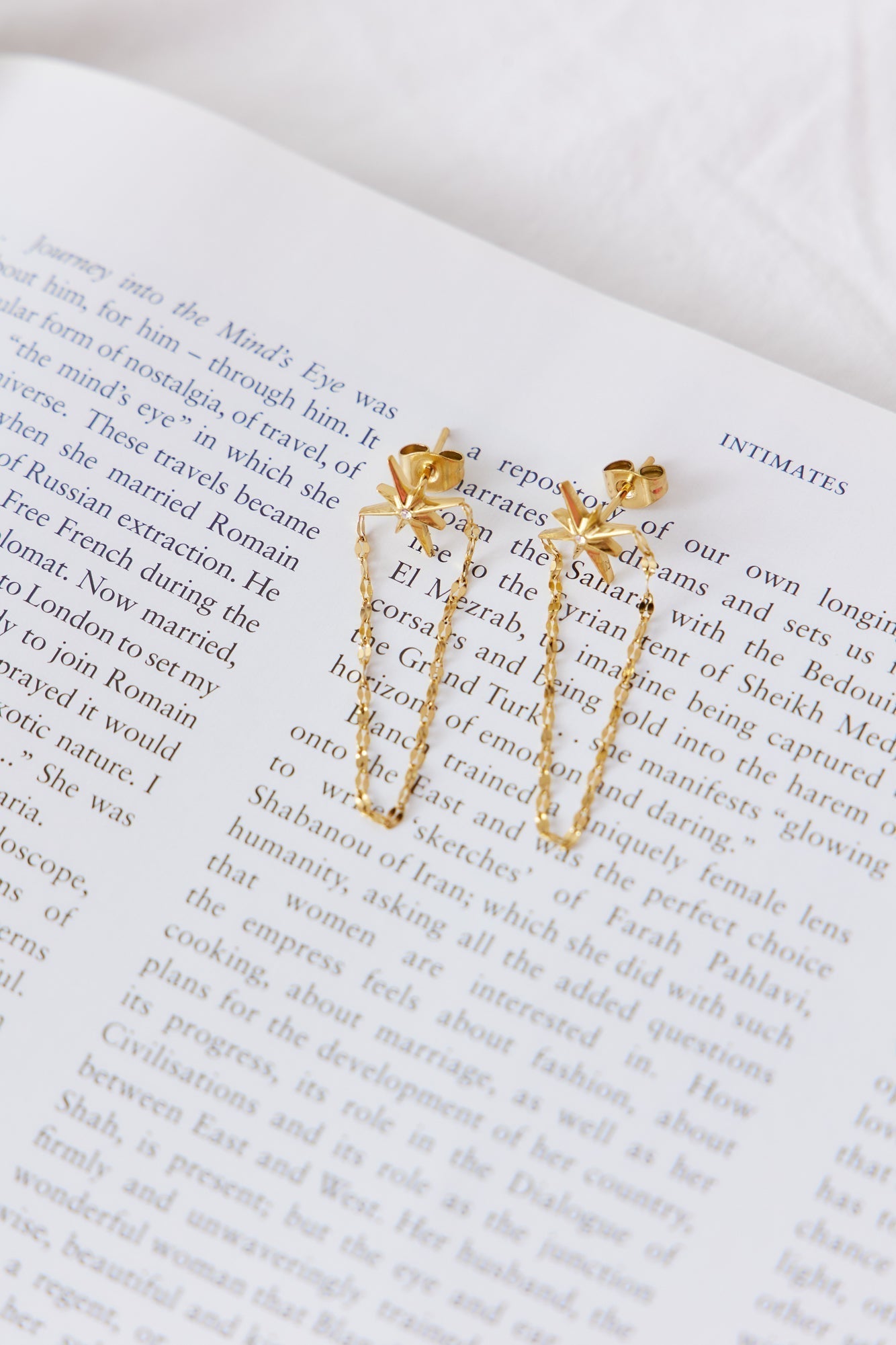 18k Gold Plated Star Material Earrings