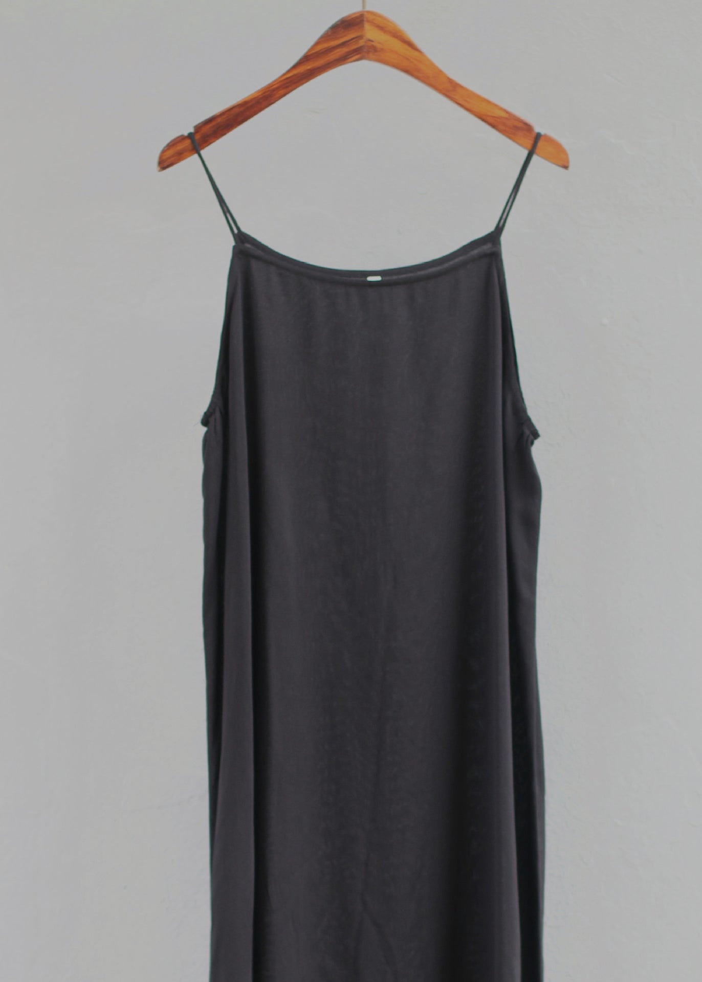 Simple Versatile Apricot O Neck Cotton Spaghetti Strap Dress Summer