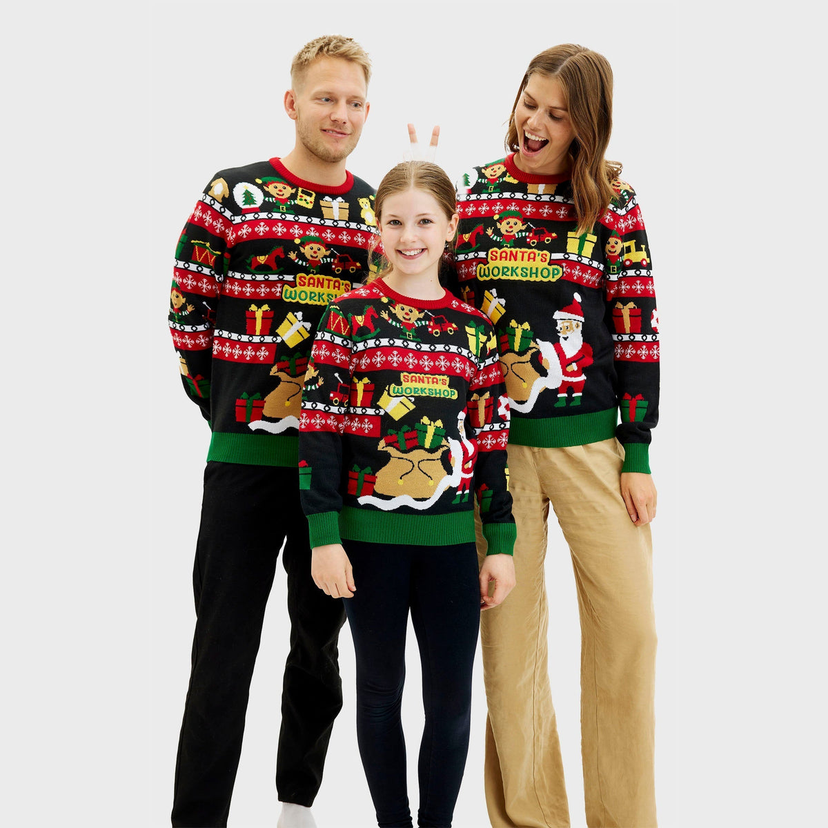 Santa's Workshop Christmas Sweater Kids