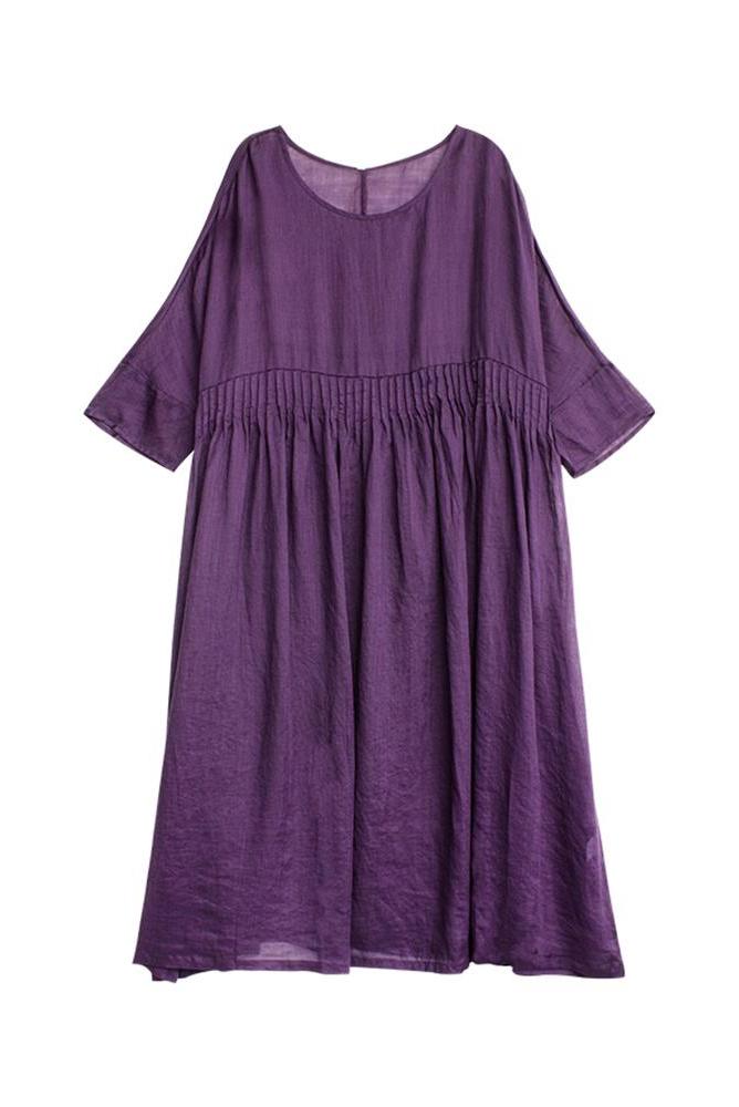 Summer Thin Linen Loose Dresses Outfits