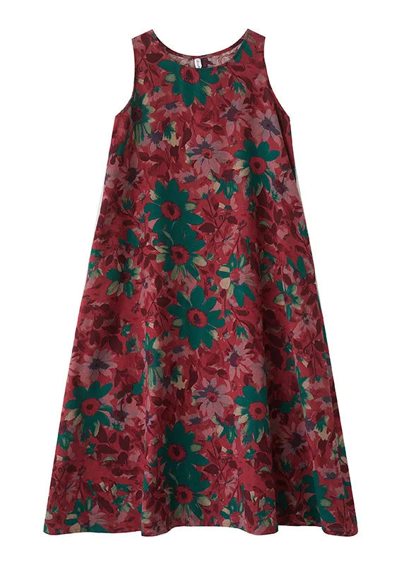 Mulberry Print Cotton Party Dress Exra Large Hem Sleeveless