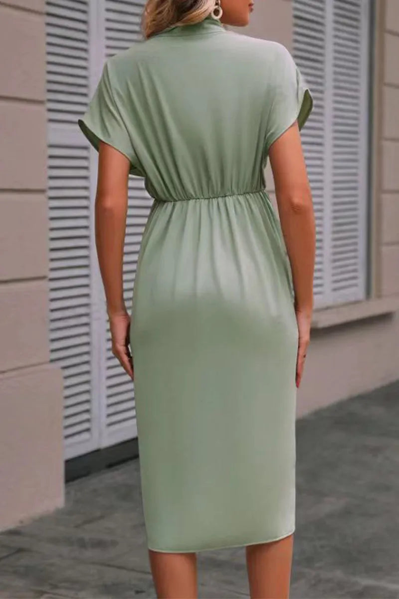 Fold V Neck a Line Dresses