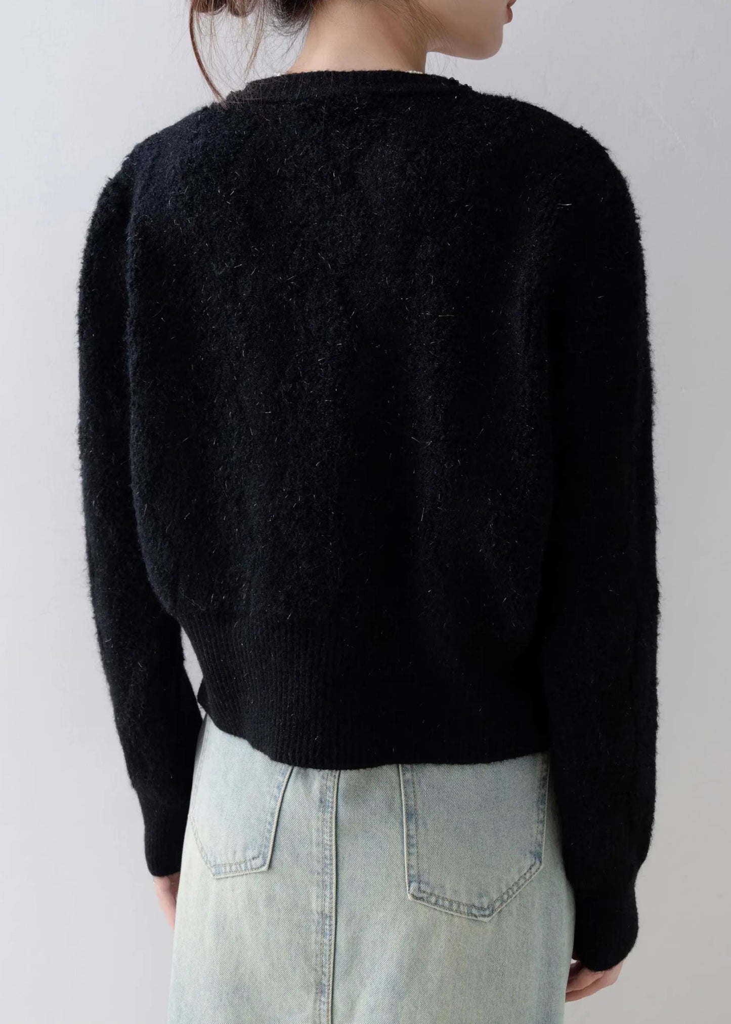 Black O Neck Button Knit Cardigans Spring