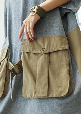 Loose Patchwork Big Pockets Cotton Clothes Inspiration Gray Dresses Summer