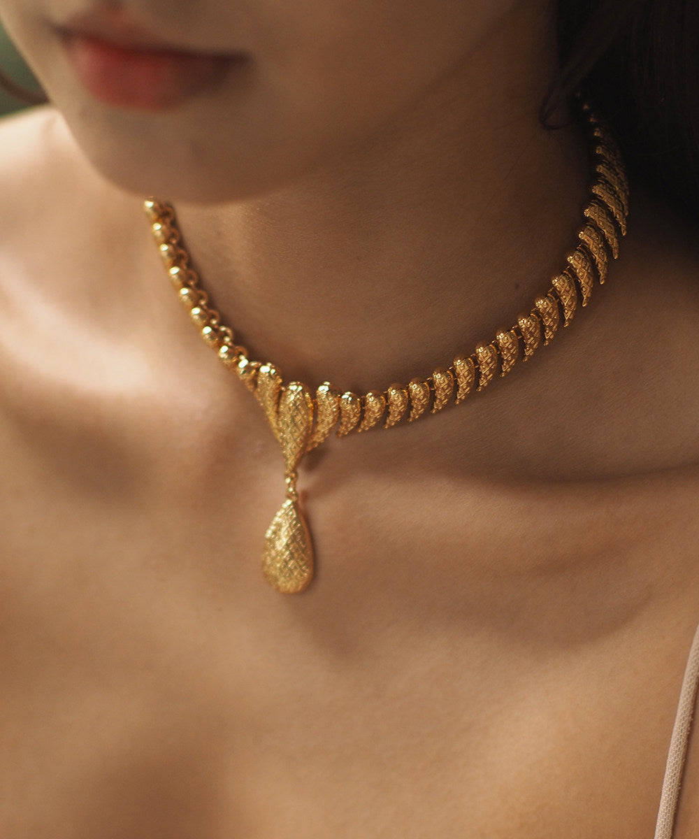 Handmade Golden Copper Choker