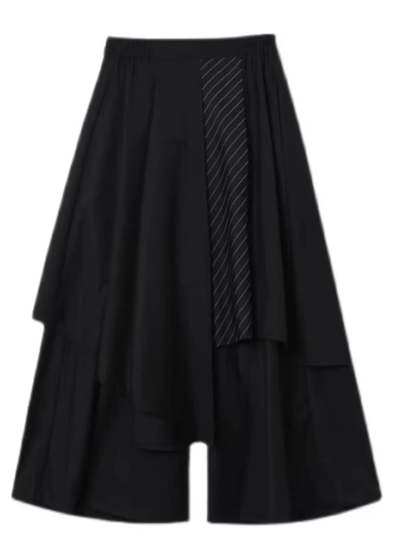 Loose Black Asymmetrical High Waist Wide Leg Pants Summer