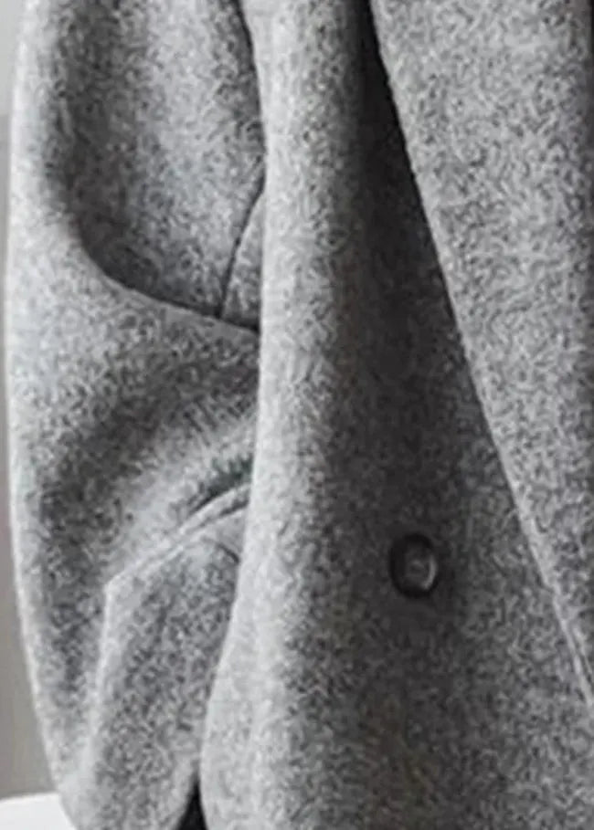 Blue Peter Pan Collar Pockets Woolen Coats Fall