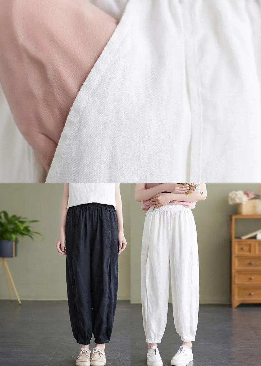 Black High Waist Cozy Crop Pants