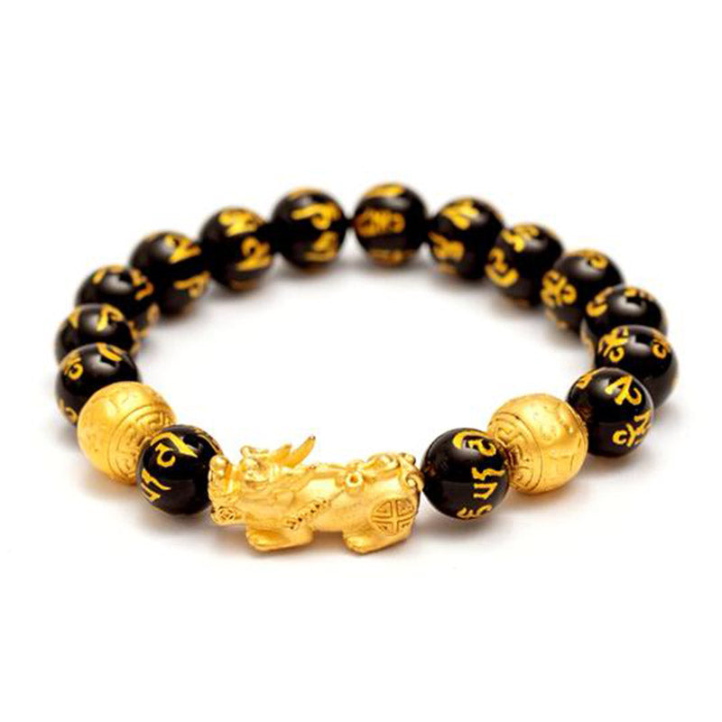 Feng Shui Pixiu Obsidian Attract Wealth Bracelet