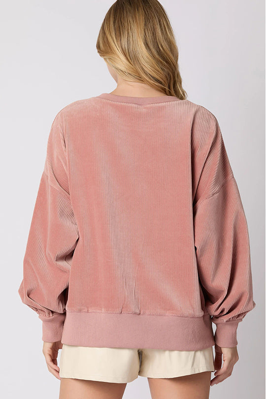 Christmas Pumpkin Pie Sequin Crew Neck Loose Sweatshirt