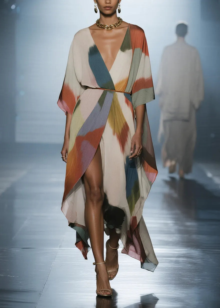 Tie Dye Draping Chiffon Loose Cardigan Summer