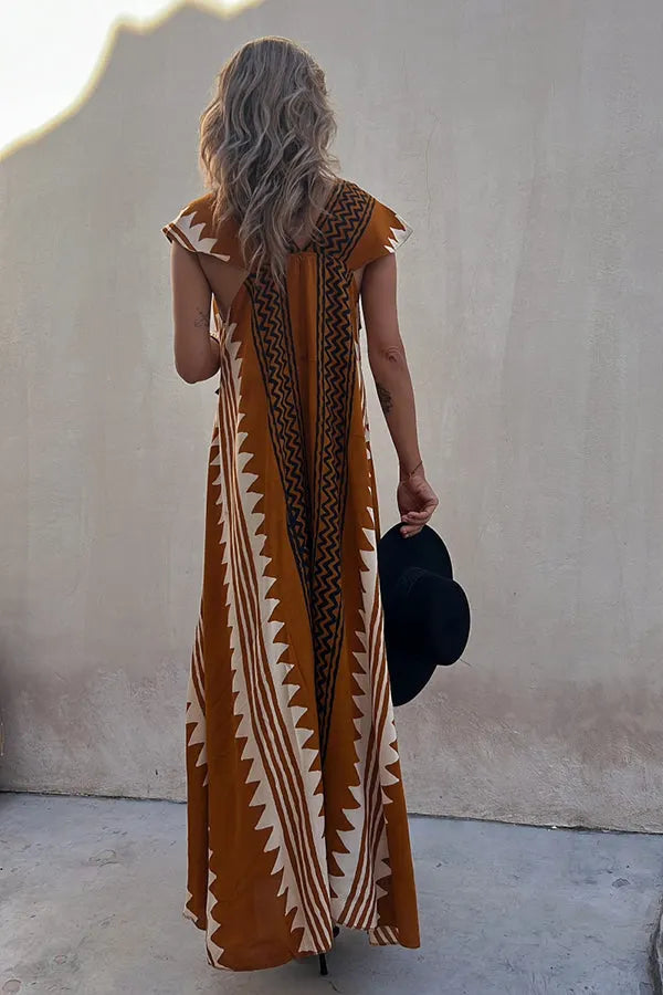 Beach Dates Print A-line Maxi Dress