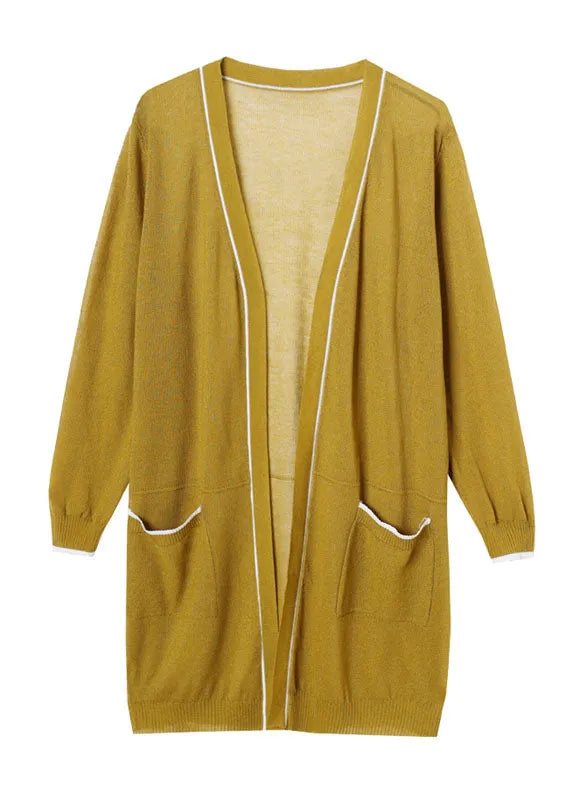 Matcha Colour V Neck Ice Size Knit Cardigans Long Sleeve