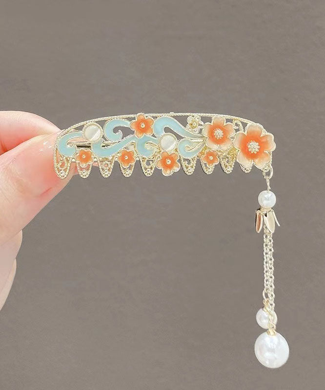 Lute Alloy Auspicious Clouds Pearl Tassel Hairpin