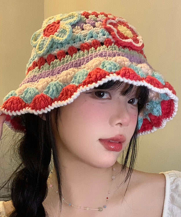 Boutique Red Hollow Out Knit Bonnie Hat