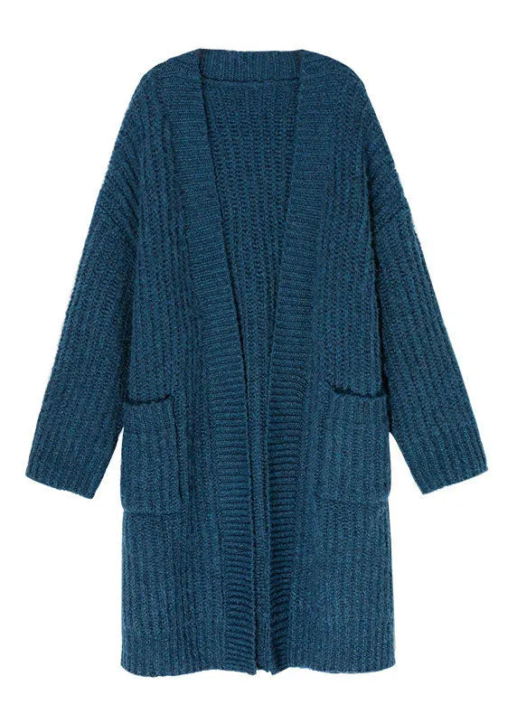 Blue Pockets Knit Cardigan Spring
