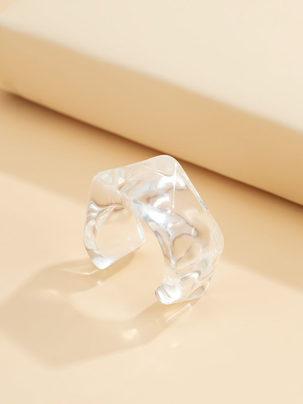 Original Acylic Color Geometric Rings Accessories