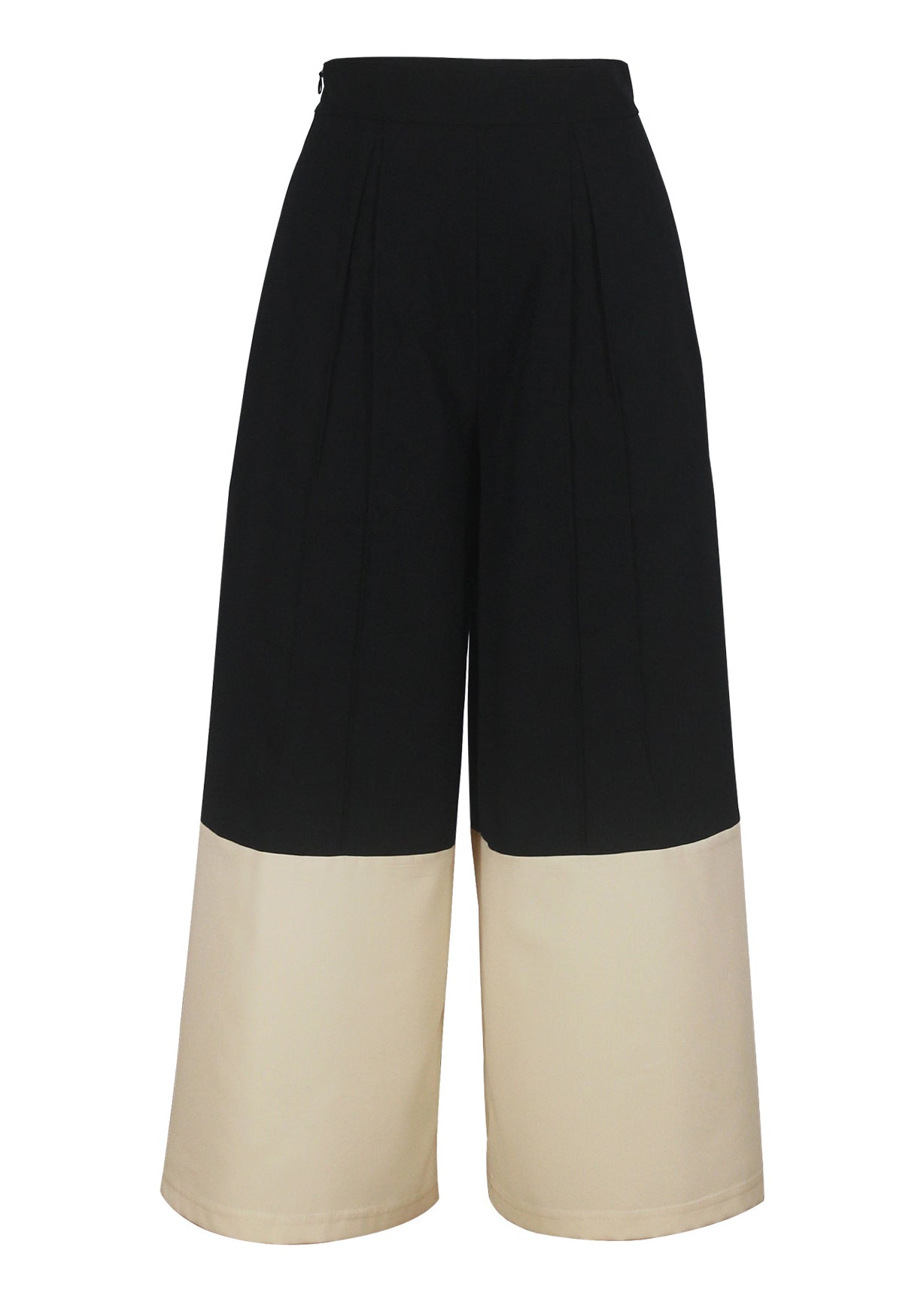 Colorblock High Waist Pockets Crop Pants Summer