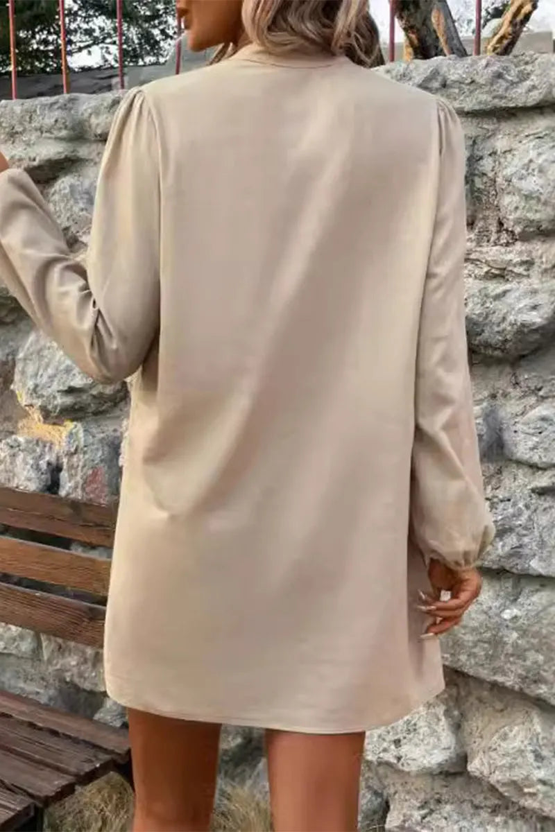 Simplicity Buttons Mandarin Collar a Line Dresses