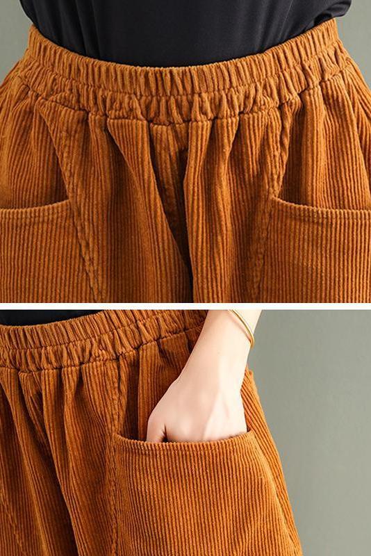 Limited Stock- Elastic Waist Corduroy Cotton Handmade Pants