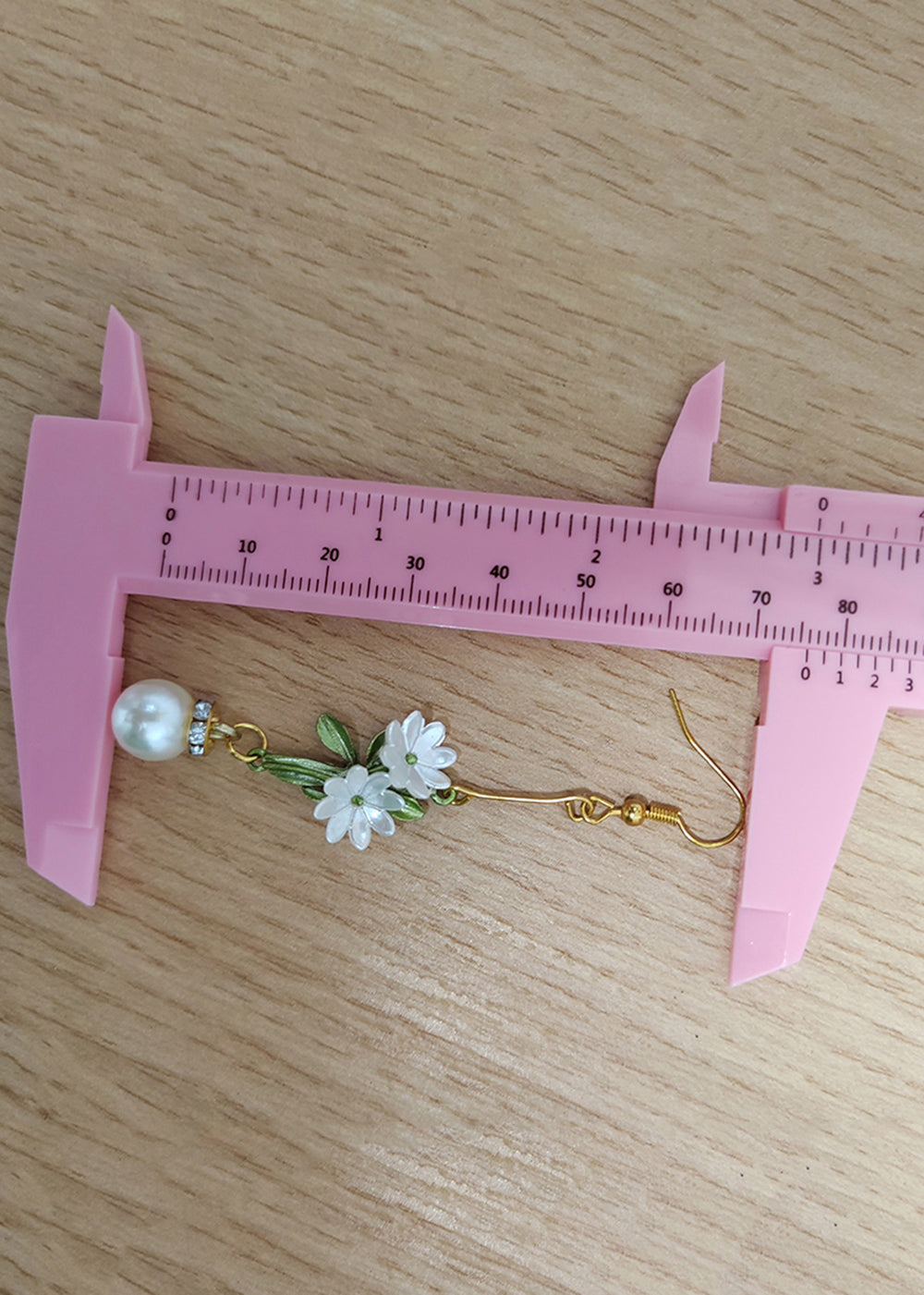 Chrysanthemum Fine Pearl Drop Earrings