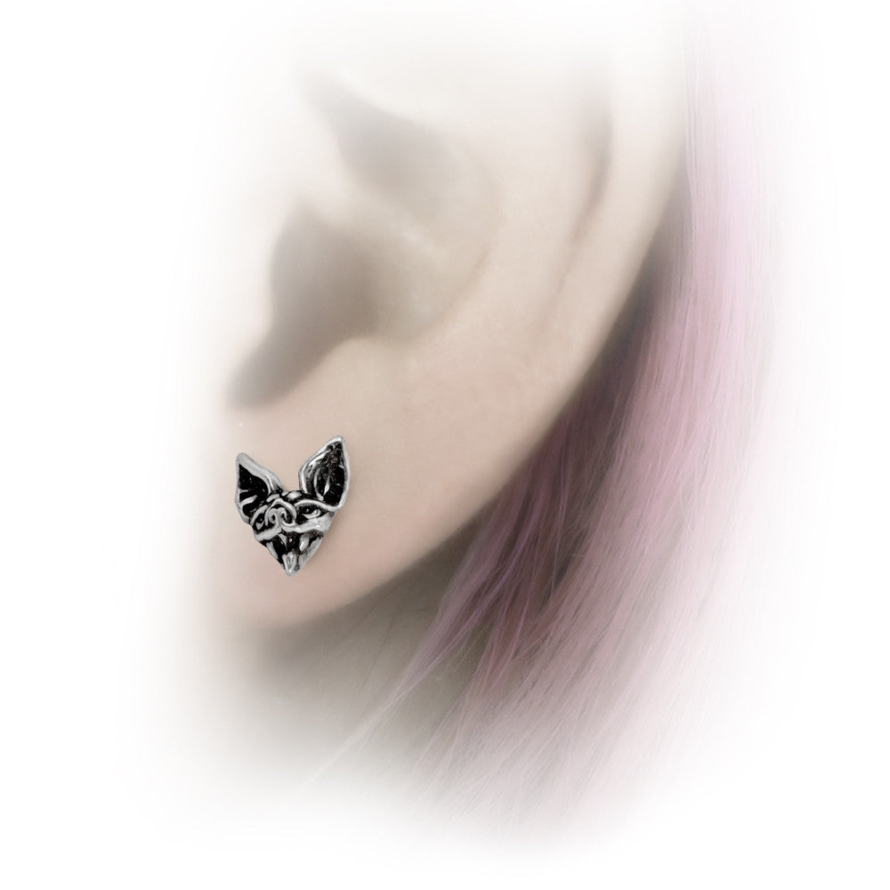 Cauchemar Studs Bat Earrings by Alchemy Gothic