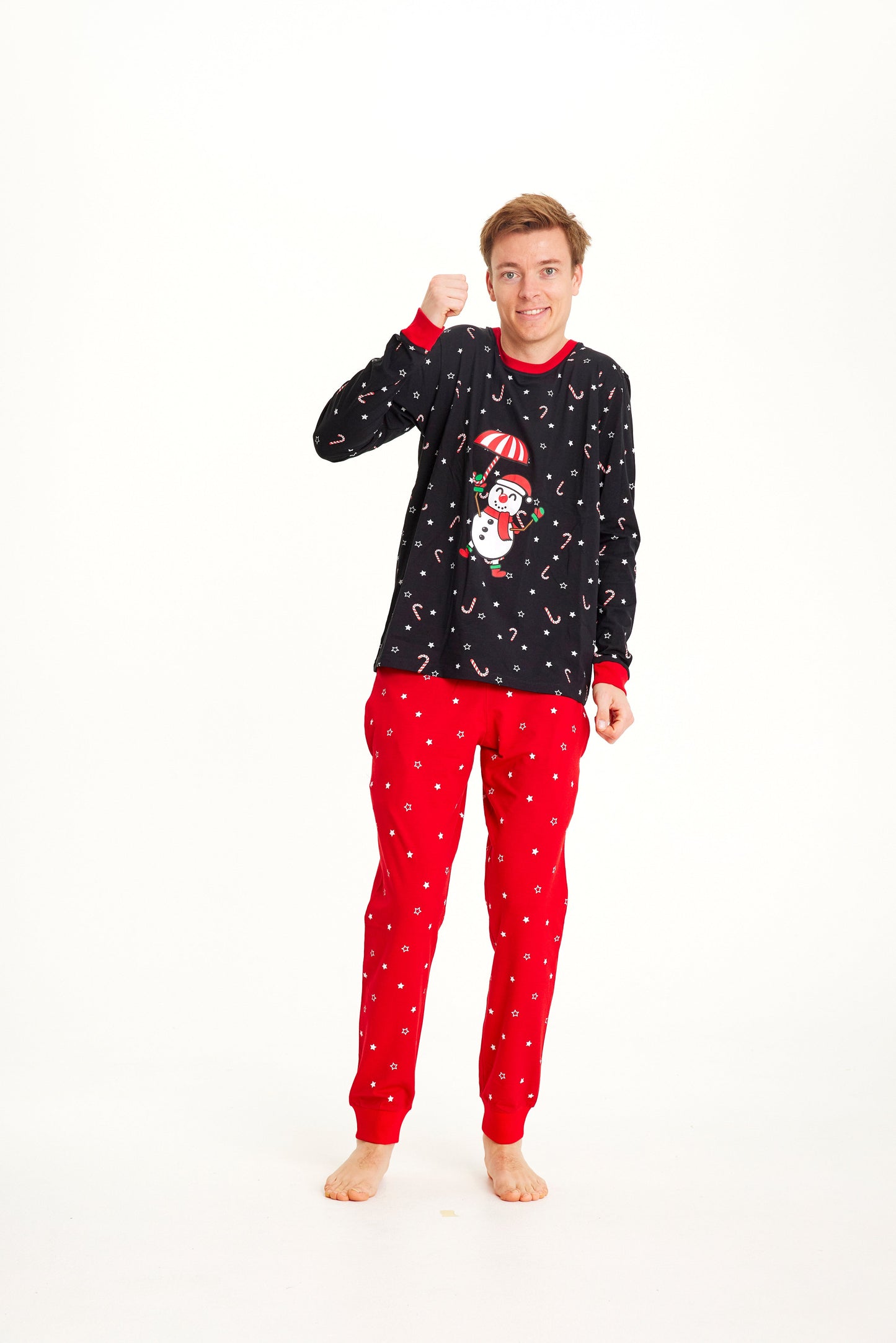 Flying Snowman Christmas Pajamas Men's