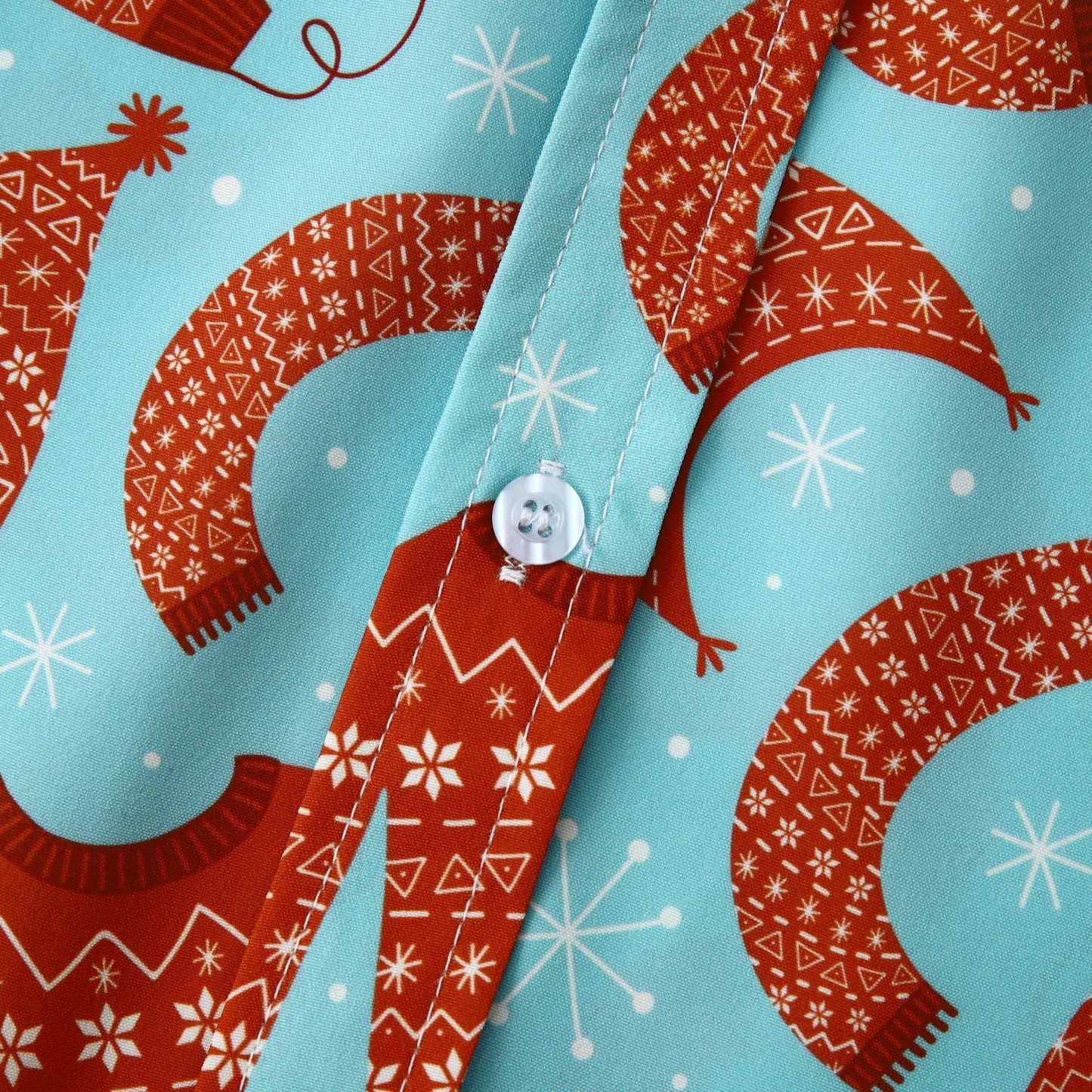 Men's Short-Sleeve Shirt with Creative Christmas Pattern and Breathable Cotton