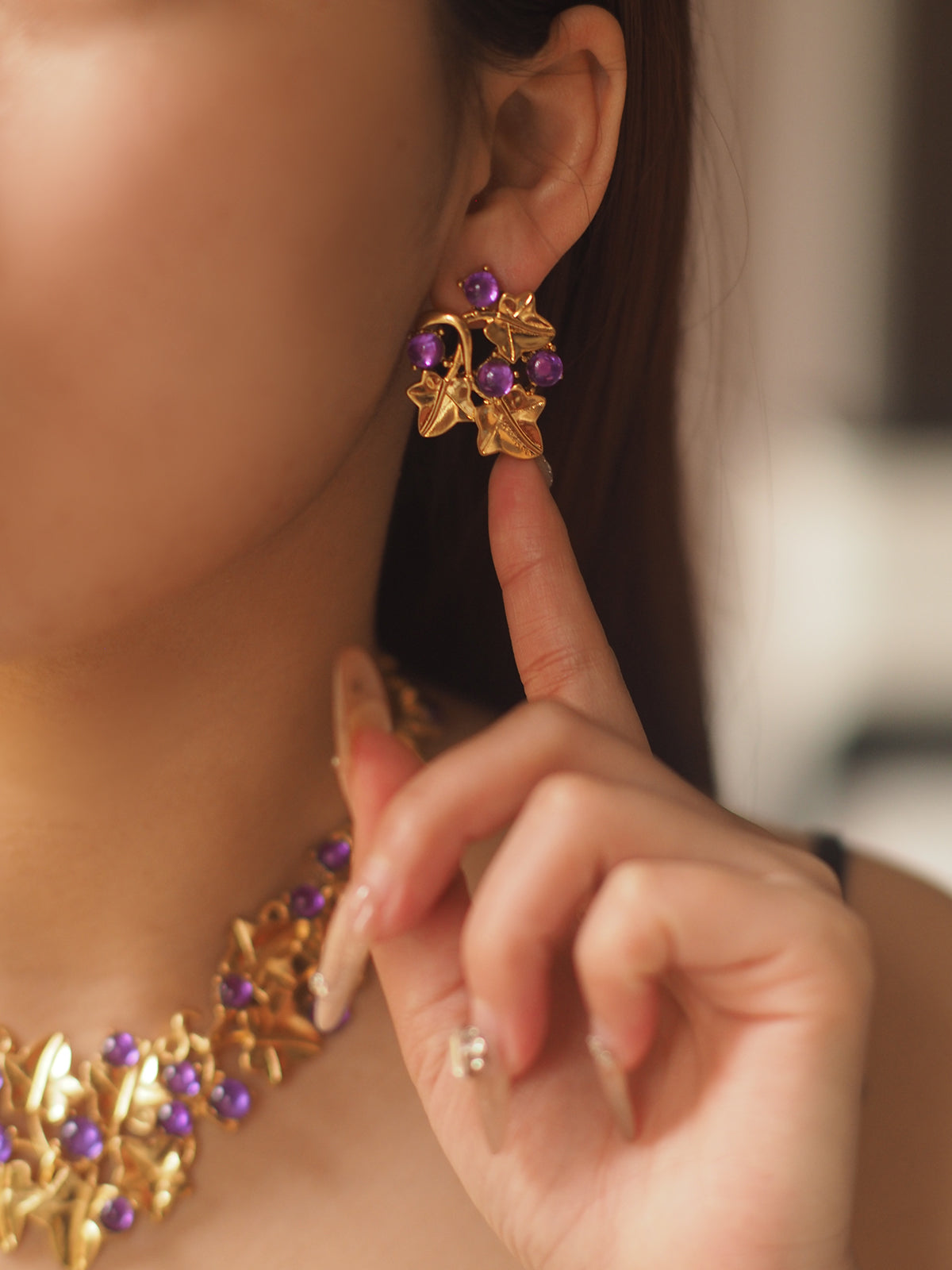 Viana Grape Amethyst Necklace