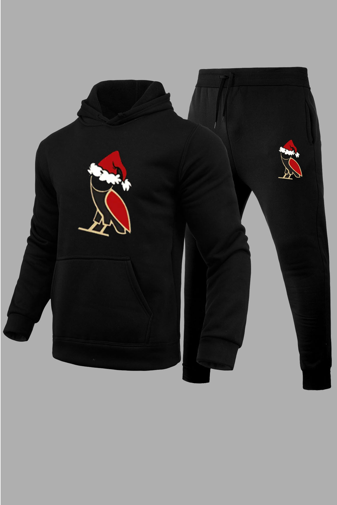 Women's Hoodie and Sweatpants Set with Festive Design