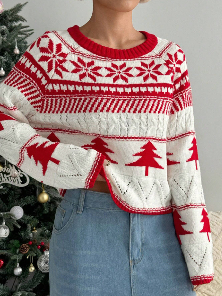 Women's Cozy Winter Sweater with Playful Christmas Design