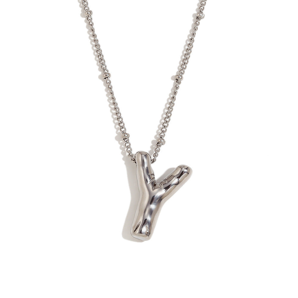 Aiyanah Glossy Bubble Letter Necklace