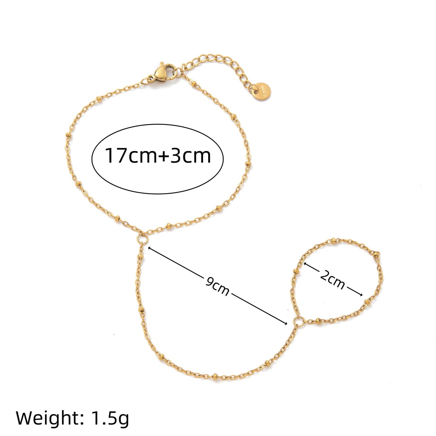 Elliette Gold Plated Finger Chain Bracelet