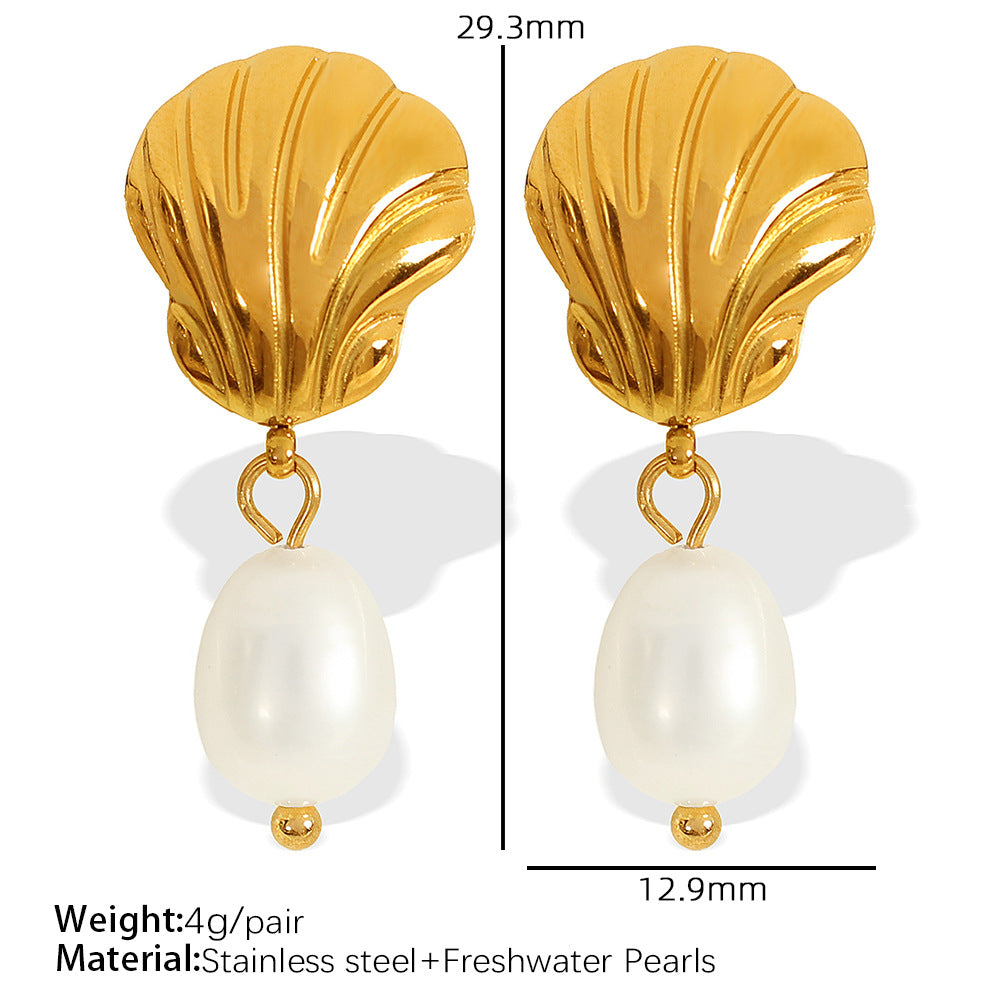 Emmarie Gold Pearl Drop Earrings