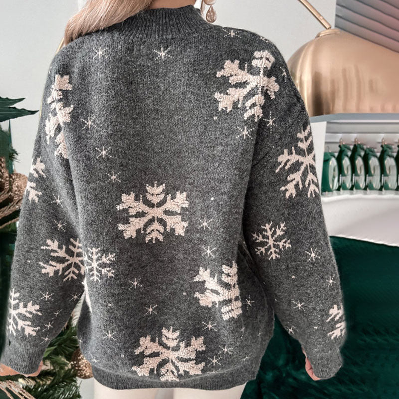 Christmas Knit Sweater with Reindeer Pattern