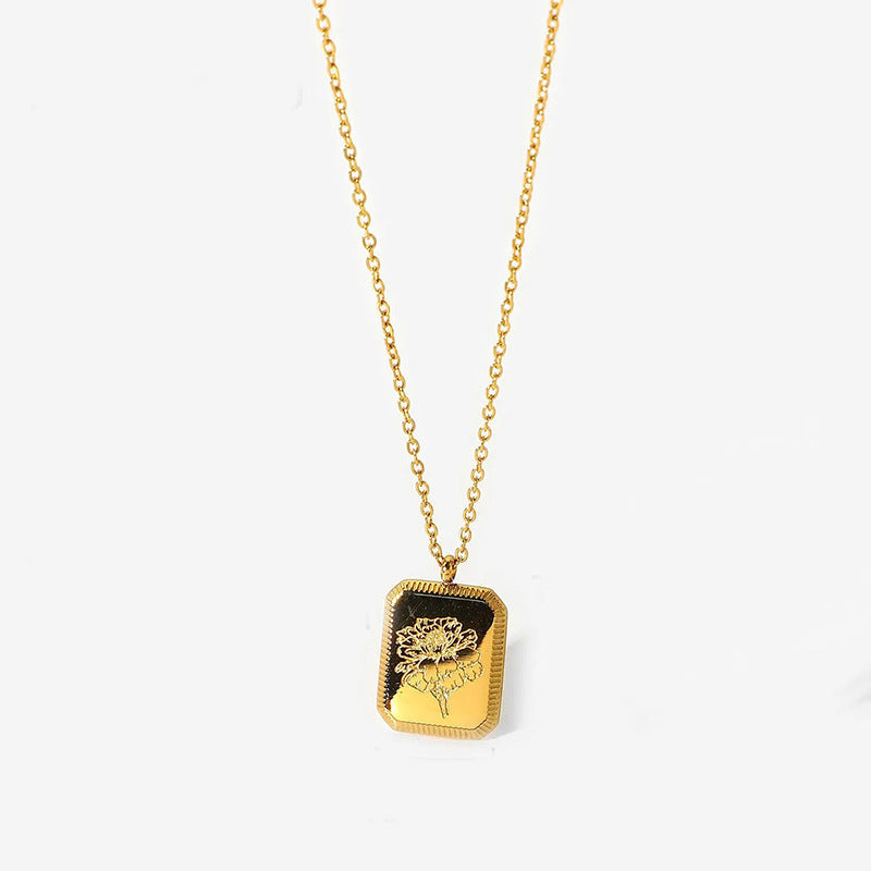 Briel Birth Flower Pendant Necklace