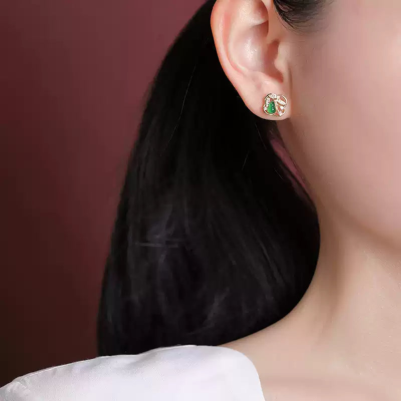 Lena Emerald Blossom Stud Earrings