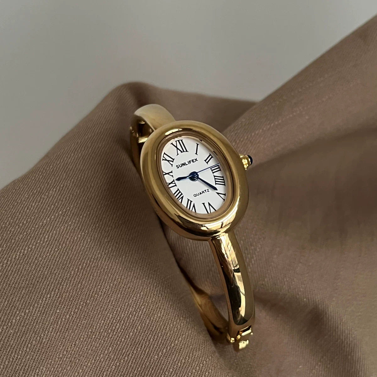 Oval Gold Bracelet Watch