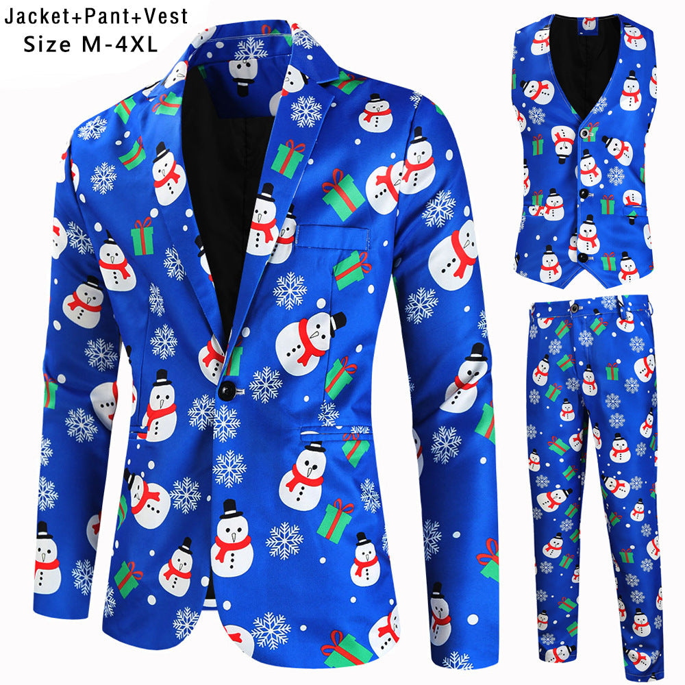 Women's Festive Suit Set with Luxurious Christmas Pattern