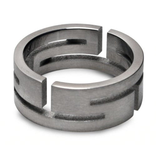 Steel Aztec Cutout Ring