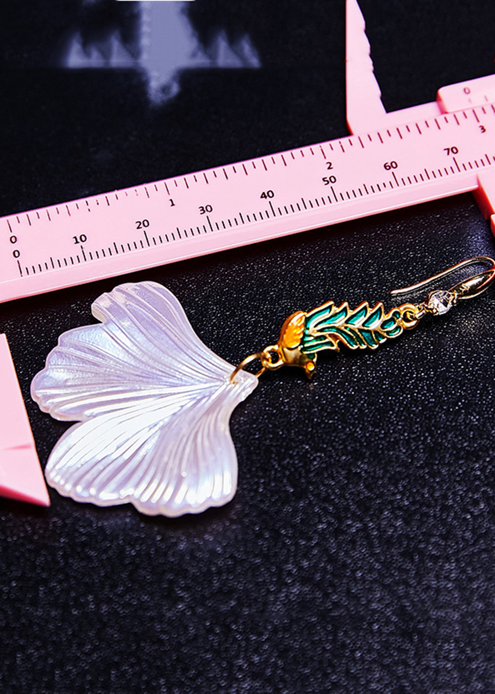 Style Light Purple Ginkgo Leaf Peacock Gilding Drop Earrings